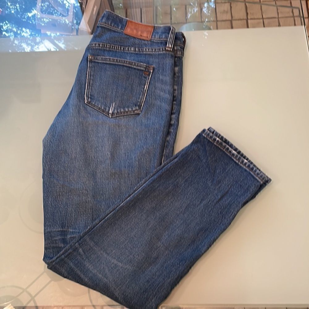 Madewell jeans 27 the slim boyjean blue distressed including crutch area - Picture 7 of 14